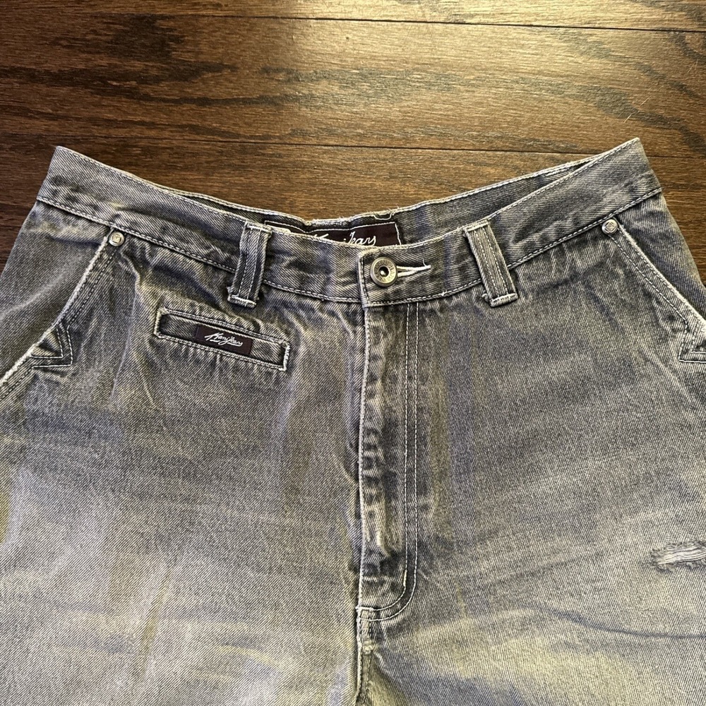 Y2K Karl Kani Jeans 90's Mens W32 L32 Grey Wash Distressed Retro‎ Worn Baggy Fit - Picture 4 of 10